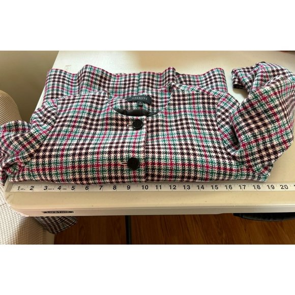 Talbots Women's Multicolored Plaid Blazer Size 6 Wool Blend Round Collar Button - Picture 6 of 7